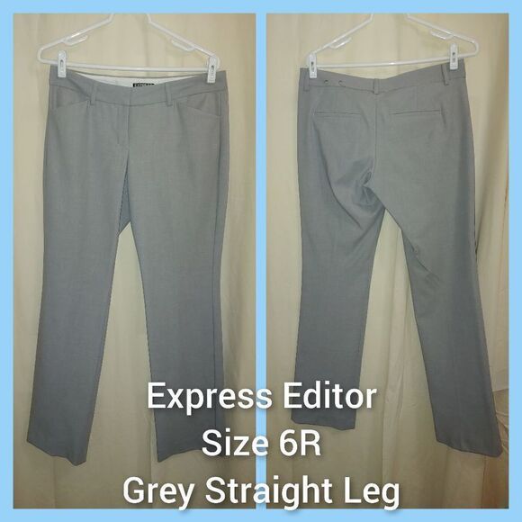 Express Women's Size 6R Grey Straight Leg Pants. - Picture 1 of 5